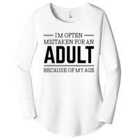 Im Often Mistaken For An Adult Because Of My Age Funny Birthday Gift Women's Perfect Tri Tunic Long Sleeve Shirt