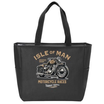 Isle Of Man Tt Races Vintage Motorcycle Retro Design Zip Tote Bag
