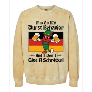 IM On My Wurst Behavior And I DonT Give A Schnitzel Colorblast Crewneck Sweatshirt