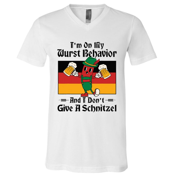 IM On My Wurst Behavior And I DonT Give A Schnitzel V-Neck T-Shirt