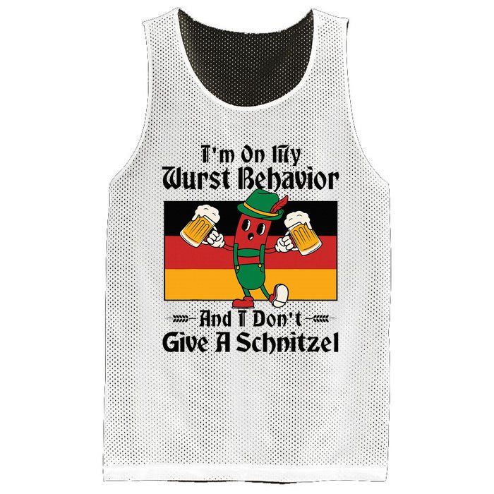 IM On My Wurst Behavior And I DonT Give A Schnitzel Mesh Reversible Basketball Jersey Tank