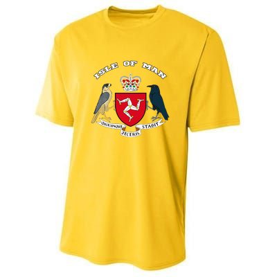 Isle Of Man Coat Of Arms Of Coat Of Arm Flag Manx Youth Performance Sprint T-Shirt