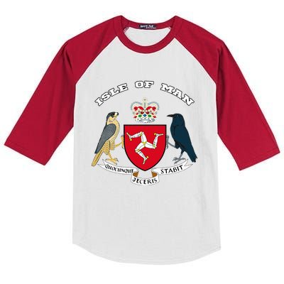 Isle Of Man Coat Of Arms Of Coat Of Arm Flag Manx Kids Colorblock Raglan Jersey