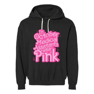 In October Medical Assistant wear pink CMA Breast Cancer Garment-Dyed Fleece Hoodie