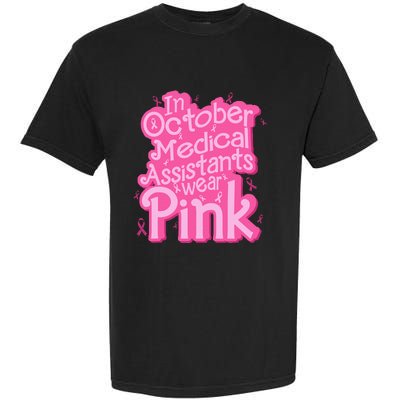 In October Medical Assistant wear pink CMA Breast Cancer Garment-Dyed Heavyweight T-Shirt