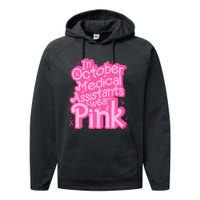 In October Medical Assistant wear pink CMA Breast Cancer Performance Fleece Hoodie