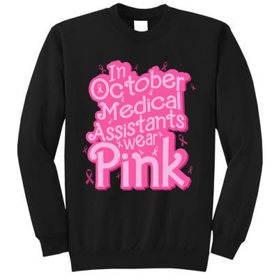 In October Medical Assistant wear pink CMA Breast Cancer Sweatshirt