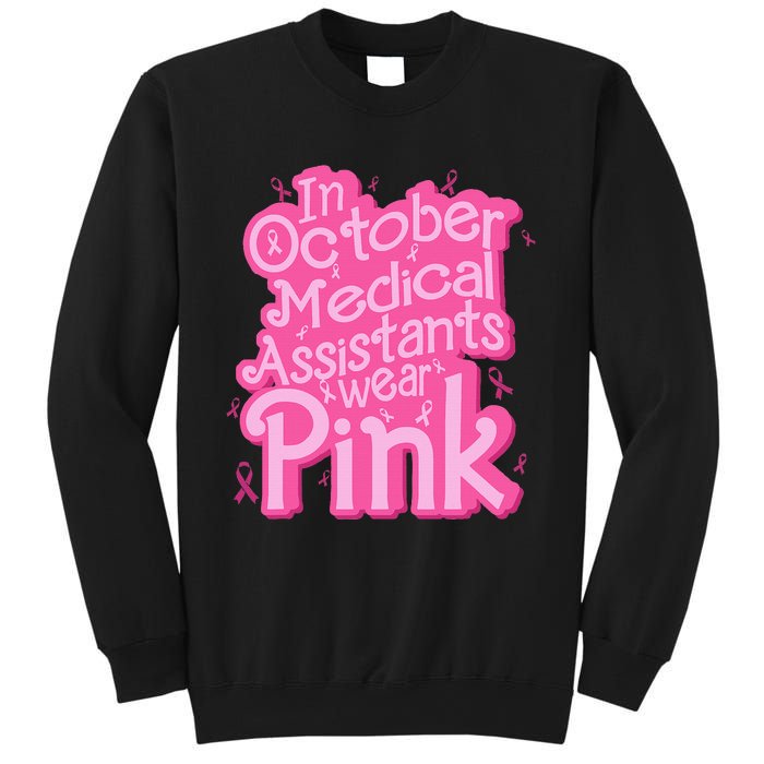 In October Medical Assistant wear pink CMA Breast Cancer Sweatshirt