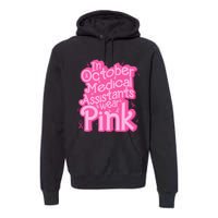 In October Medical Assistant wear pink CMA Breast Cancer Premium Hoodie