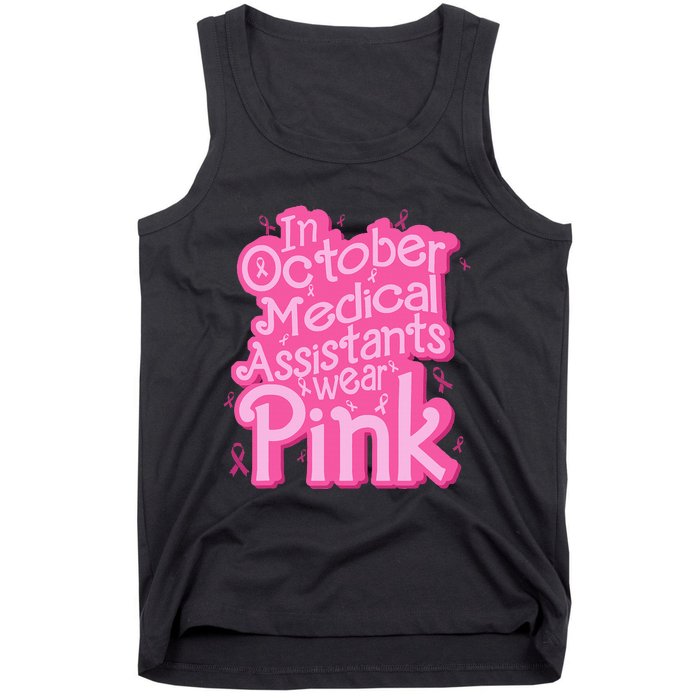 In October Medical Assistant wear pink CMA Breast Cancer Tank Top