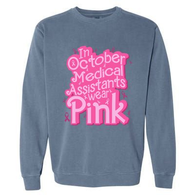 In October Medical Assistant wear pink CMA Breast Cancer Garment-Dyed Sweatshirt