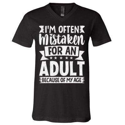 Im Often Mistaken For An Because Of My Age Funny V-Neck T-Shirt
