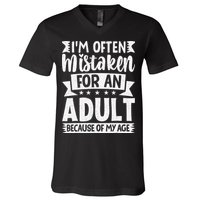 Im Often Mistaken For An Because Of My Age Funny V-Neck T-Shirt