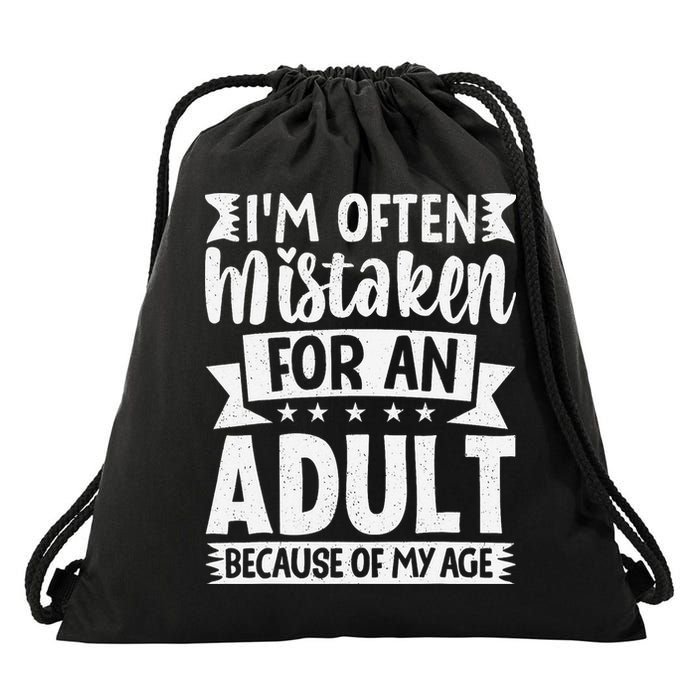 Im Often Mistaken For An Because Of My Age Funny Drawstring Bag