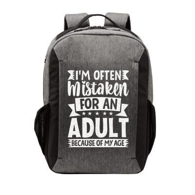 Im Often Mistaken For An Because Of My Age Funny Vector Backpack