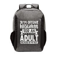 Im Often Mistaken For An Because Of My Age Funny Vector Backpack