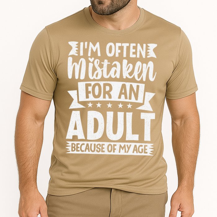 Im Often Mistaken For An Because Of My Age Funny Cooling Performance Crew T-Shirt