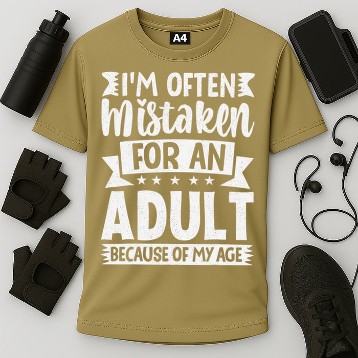Im Often Mistaken For An Because Of My Age Funny Cooling Performance Crew T-Shirt