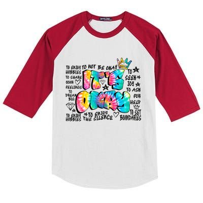 ItS Okay Mental Health Breakdown Kids Colorblock Raglan Jersey