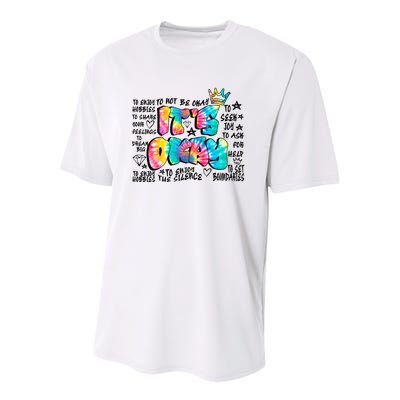 ItS Okay Mental Health Breakdown Youth Performance Sprint T-Shirt