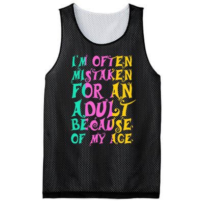 IM Often Mistaken For An Adult Because Of My Age Funny Mesh Reversible Basketball Jersey Tank