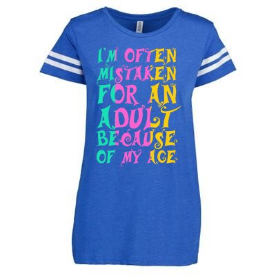 IM Often Mistaken For An Adult Because Of My Age Funny Enza Ladies Jersey Football T-Shirt