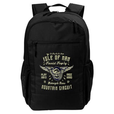 Isle Of Man Tt Races Vintage Winged Wheel Motorcycle Races Backpack