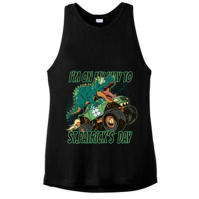 Im On My Way To St Patricks Day Dinosaur Ladies PosiCharge Tri-Blend Wicking Tank