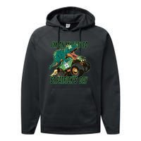 Im On My Way To St Patricks Day Dinosaur Performance Fleece Hoodie