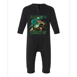 Im On My Way To St Patricks Day Dinosaur Infant Fleece One Piece