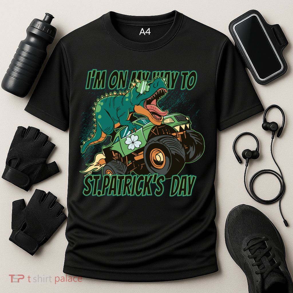 Im On My Way To St Patricks Day Dinosaur Performance Shirt