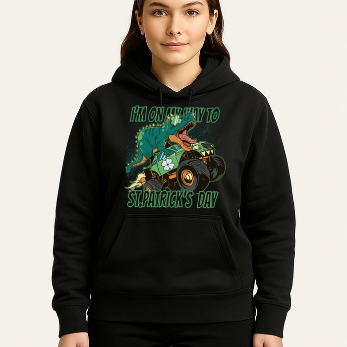 Im On My Way To St Patricks Day Dinosaur Hoodie