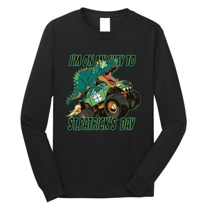 Im On My Way To St Patricks Day Dinosaur Long Sleeve Shirt