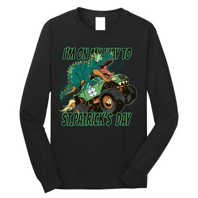 Im On My Way To St Patricks Day Dinosaur Long Sleeve Shirt