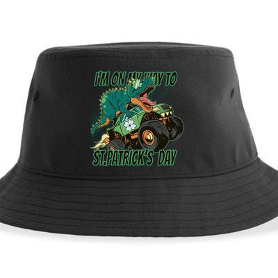 Im On My Way To St Patricks Day Dinosaur Sustainable Bucket Hat