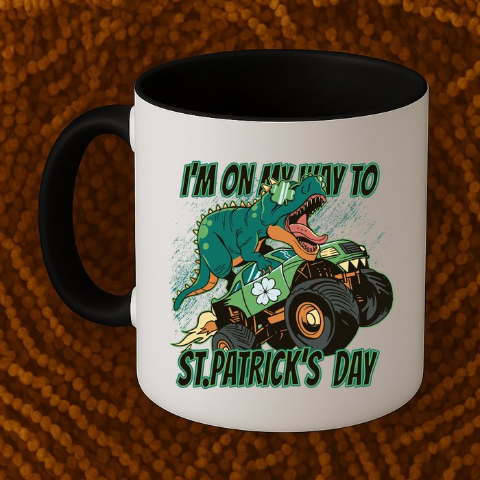 Im On My Way To St Patricks Day Dinosaur Mug