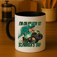 Im On My Way To St Patricks Day Dinosaur Mug