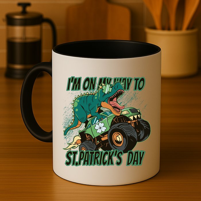 Im On My Way To St Patricks Day Dinosaur Mug