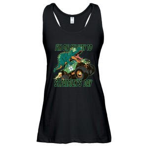 Im On My Way To St Patricks Day Dinosaur Ladies Essential Flowy Tank