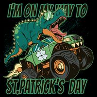 Im On My Way To St Patricks Day Dinosaur 16 in Basic Backpack