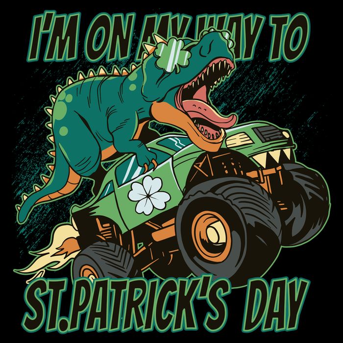 Im On My Way To St Patricks Day Dinosaur 16 in Basic Backpack