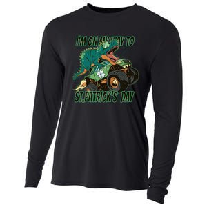 Im On My Way To St Patricks Day Dinosaur Cooling Performance Long Sleeve Crew