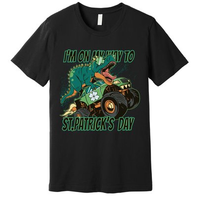 Im On My Way To St Patricks Day Dinosaur Premium T-Shirt