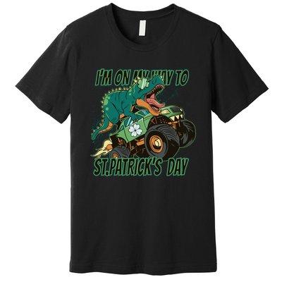 Im On My Way To St Patricks Day Dinosaur Premium T-Shirt