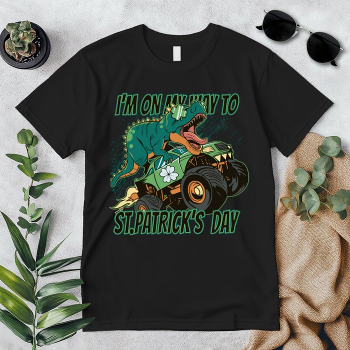 Im On My Way To St Patricks Day Dinosaur Premium T-Shirt