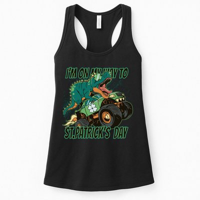 Im On My Way To St Patricks Day Dinosaur Womens Tank Top