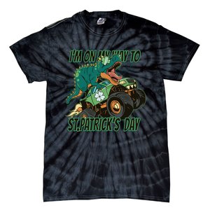 Im On My Way To St Patricks Day Dinosaur Tie-Dye T-Shirt