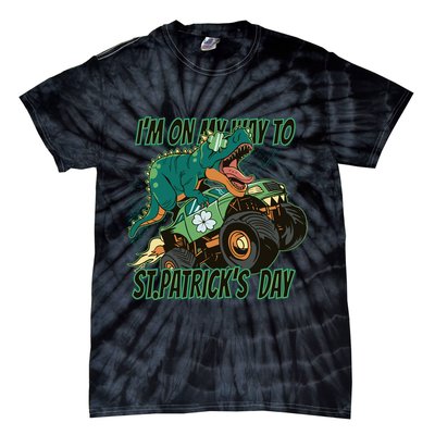 Im On My Way To St Patricks Day Dinosaur Tie-Dye T-Shirt