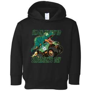 Im On My Way To St Patricks Day Dinosaur Toddler Hoodie