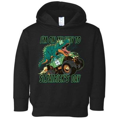 Im On My Way To St Patricks Day Dinosaur Toddler Hoodie